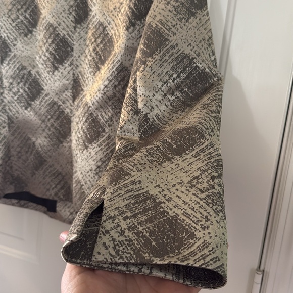 Le Suit Metallic Sliver & Gray Blazer Size 10 Business Fall Workwear Shiny - Picture 7 of 9